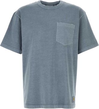 Carhartt Work in Progress Powder Blue Crewneck Logo Pocket T-Shirt