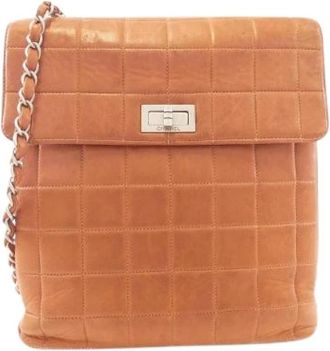 Chanel Pre-owned Lambskin Shoulder Bag - Dames - Vintage Rugzakken - Bruin - ONE Size - Leer - Vintage