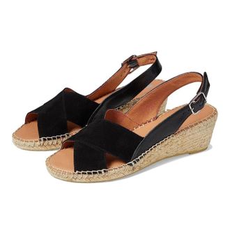 Eric Michael Eric Michael Carol Sandals Womens Black Wedge Heel Espadrille HTAT1651