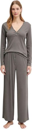 Karl Lagerfeld Essential Pyjama Set - Dames - Pyjama - Grijs - XS - Leer - Nachtkleding