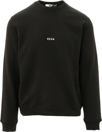 Msgm Felpa con stampa logo - Nero