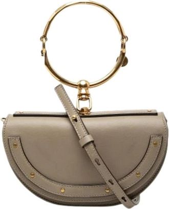 Chlo&eacute; Pre-owned Nile Satchel - Dames - Vintage Schoudertas - Grijs - ONE Size - Leer - Vintage