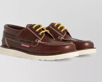 Dsquared2 lace up boat shoes round toe design
