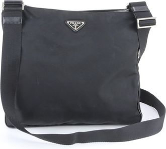 Prada Black Nylon Leather Shoulder Bag (Pre-Owned)