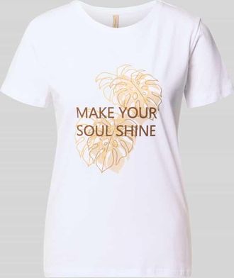 Soyaconcept T-Shirt mit Statement- und Motiv-Print Modell RINA in Weiss, Gr&ouml;&szlig;e XXL