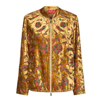 Elena Miro Bomber de terciopelo bordado - Jackets - Mujer - Amarillo - M