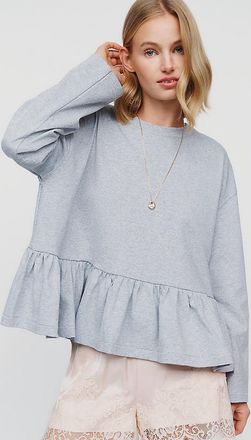 The Great. 100% Cotton Ruffle Peplum Tee