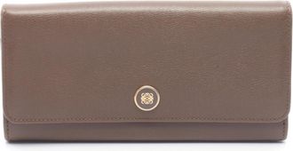 Loewe Brown Leather Long Wallet (Bi-Fold) (Pre-Owned)