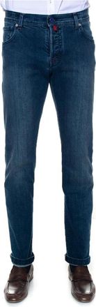 Kiton Stone Washed Slim-Fit Denim Jeans - Heren - Slim Fit Jeans - Blauw - W31 - Denim - Jeans