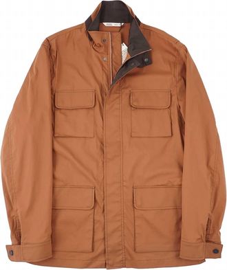 Maurizio Baldassari Mens Lightweight Field Jacket In Burnt Orange