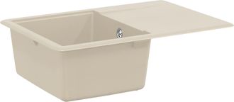 vidaXL Lavabo 80% Cuarzo Y 20% Resina 670 X 460 Mm Beige Vidaxl