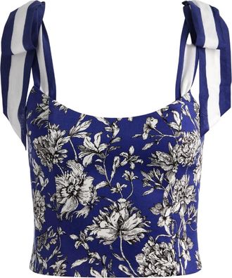 Alice & Olivia Top Blanca a fiori - Blu