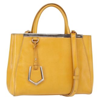Fendi 2Jours Bag Leather Yellow Leather Handbag (Pre-Owned)