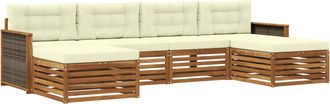 vidaXL Conjunto De Sof&aacute;s De Exterior 6 Uds. Madera De Acacia S&oacute;lida Vidaxl