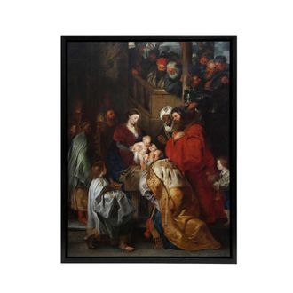 Artery8 Peter Paul Rubens Adoration of the Magi Biblical Framed Canvas Art | Size: W24 x H32