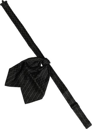 Dolce & Gabbana Silk Pinstripe Bow Tie - Black