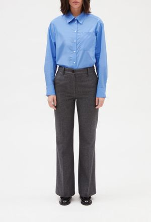 Claudie Pierlot Pantalon flare gris chin&eacute;