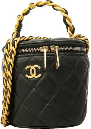 Chanel Black Leather Vanity Bag (Pre-Owned)