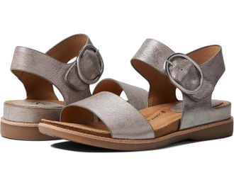 S&ouml;fft Bali Sandals Womens Pewter Metallic Leather Adjustable Strap VER1528
