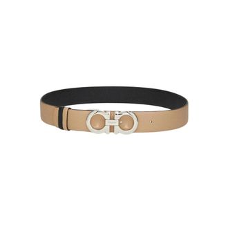 Ferragamo Belts, female, Pink, Size: 75 CM Pink Reversible Gancini Leather Belt