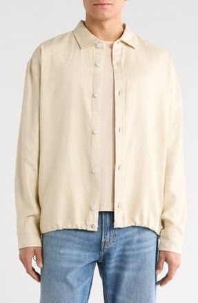 Karl Lagerfeld Long Sleeve Shirt Jacket in Natural at Nordstrom Rack, Size Xx-Large