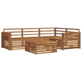 vidaXL Conjunto De Sof&aacute;s De Exterior 5 Pcs Natural Vidaxl