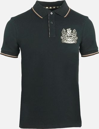 Aquascutum Mens Aquascutum Aldis Crest Black Polo Shirt - Size: 36