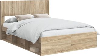 vidaXL Estructura De Cama Con Almacenamiento Y Cabecero Roble Sonoma Vidaxl