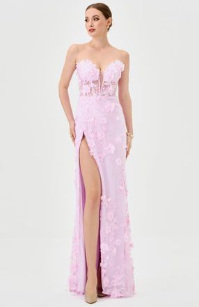 Bariano Teri 3D Floral Gown in Pink at Nordstrom, Size 12