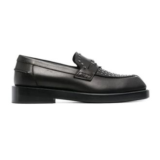 Versace Loafers, male, Black, Size: 12 US Medusa Studded Loafers