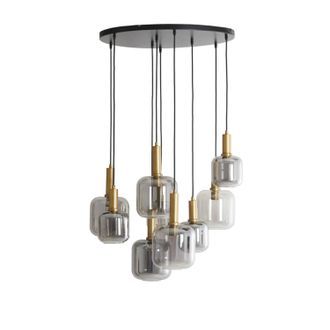 Light & Living L&aacute;mpara Colgante - Lekar - Bronce - Vidrio - - Light&living