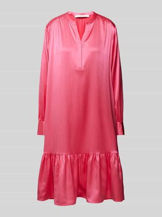 Herzen&rsquo;s Angelegenheit Knielanges Seidenkleid mit Tunikakragen in Pink, Gr&ouml;&szlig;e 36