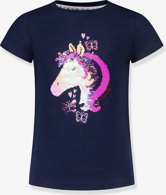 Salt And Pepper T-Shirt mit Wendepailletten-Pferd M&auml;dchen Salt and Pepper marine
