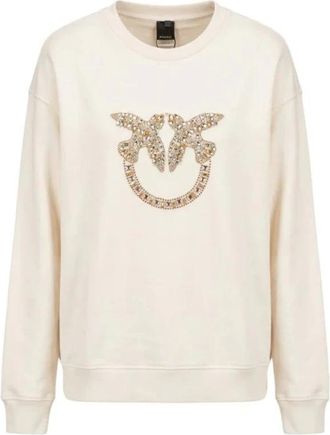 Pinko Pinko, Hoodies & sweatvesten, Dames, Beige, XS, Katoen, Nelly Sweatshirt