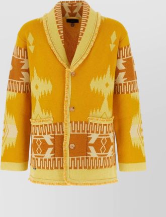Alanui cashmere cardigan with embroidered geometric pattern