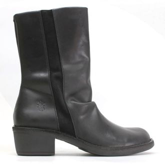 FLY London MECY092FLY Rug Oiled Suede Womens Mid Calf Boots - Black Black - Size:UK 7
