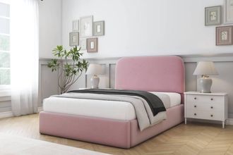 Comfort Beds Diana Plush Bed Frame - 45 Upholstered Headboard in Pink | Size: Super King