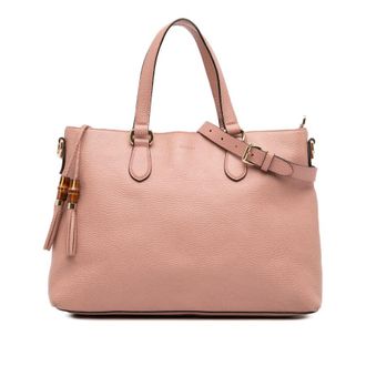 Gucci Pre-owned Gucci Leather Bamboo Tassel Satchel Ladies 449642 204046