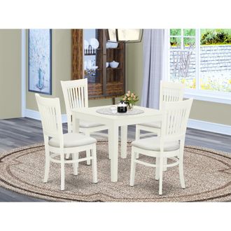 East West Furniture Dining Table- Dining Chairs, OXVA5-LWH-C