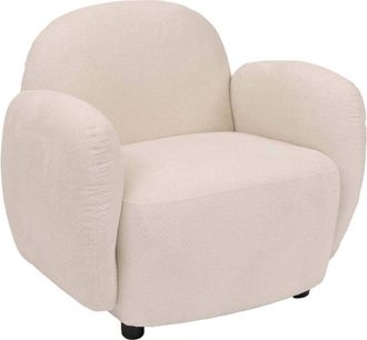 Hhg [nunca Usado] Sill&oacute;n Hhg-709, Sill&oacute;n Lounge/relax/c&oacute;ctel Sill&oacute;n Tapizado, Tejido/textil Chenilla (330 G/m&sup2;) &Ouml;ko-tex, Crema
