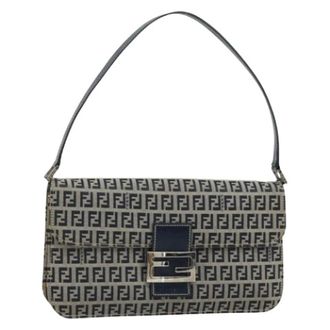 Fendi Pre-owned Shoulder Bags, female, Blue, Size: ONE SIZE Pre-owned Vintage Zucchino Shoulder Bag