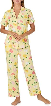 Kate Spade New York print crop pajamas in Yellow Floral at Nordstrom, Size X-Large