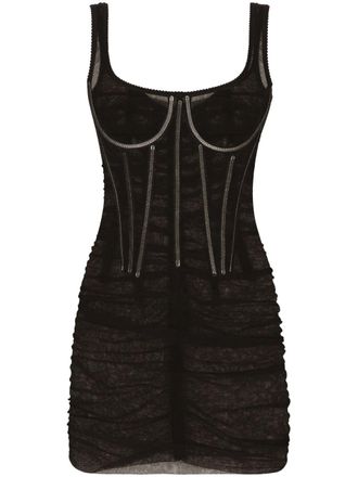 Dolce & Gabbana Korset tulen mini-jurk - Zwart