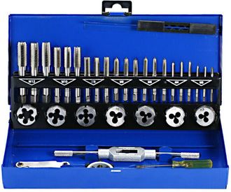 OEM Juego De Machos Y Terrajas, Kit De 32 Piezas De Machos Y Terrajas Hss, Llave De Corte M&eacute;trica M3-m12, Herramienta De Roscado Manual, Gris