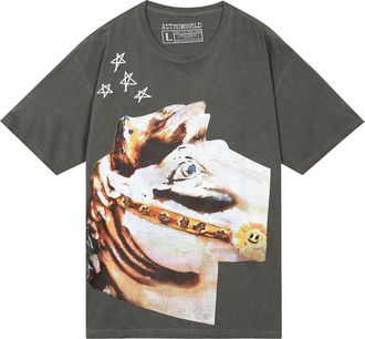 Travis Scott Astroworld Horse Head Tee Washed Black TC-311