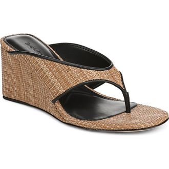 Favorite Daughter Emerson Wedge Sandal in Natural/Black at Nordstrom, Size 9.5