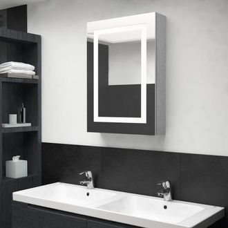 Berkfield Home LED Bathroom Mirror Cabinet Concrete Grey 50x13x70 cm | Size: 50 x 13 x 70 cm
