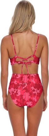 Sunsets Hannah High Waist Bikini Swim Bottoms in Rambling Rose at Nordstrom, Size X-Large