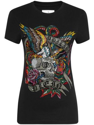 Philipp Plein T-shirt Crystals Tattoo - Nero