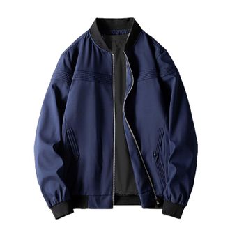 Generic Mens Slim Fit Lightweight Sportswear Jacket Casual Bomber Jacket Mens Jacket Teens Casual Plain Bomber Jacket with Stand-Up Collar Outwear Windbreaker